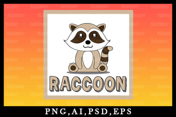 Adorable Design Assets: Cute Kawaii Raccoon Clipart