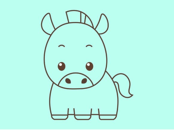 Animal Horse Line Background: A Whimsical Asset for Modern Design