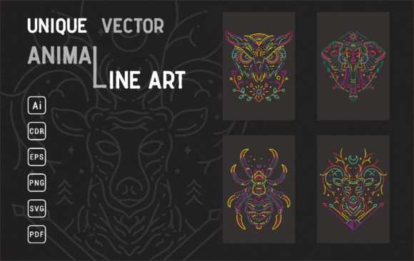 Animal Line Art Illustration Bundle: Your Design Shortcut
