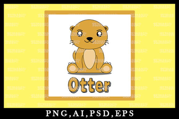 Bringing Charm to Your Projects with Cute Kawaii Otter Animal Illustration 01