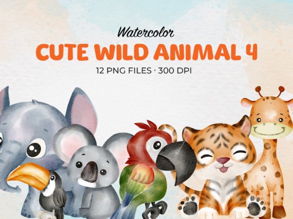 Bringing Whimsy to Your Designs: The Watercolor Cute Wild Animal Clip Art Collection
