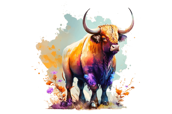Bull Farm Animal: The Watercolor Sublimation Design for Your Brand