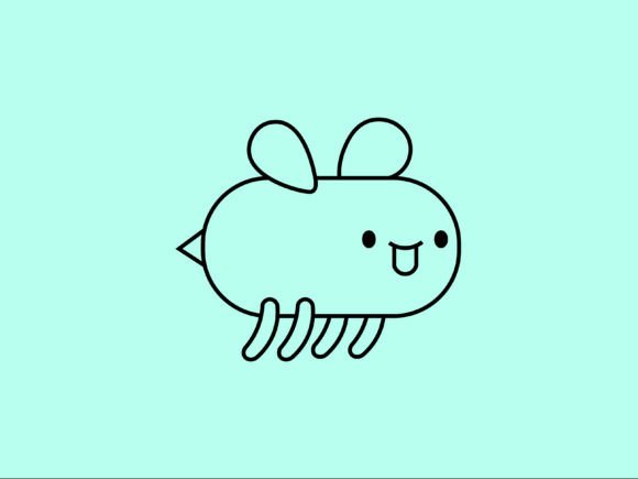 Charming Kawaii Animal Bee Line Background for Whimsical Designs