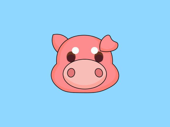 Charming Kawaii Animal Pig Illustrations for Designers