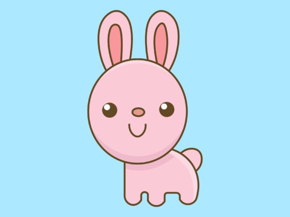 Charming Kawaii Animal Rabbit Icon Design for Modern Creations