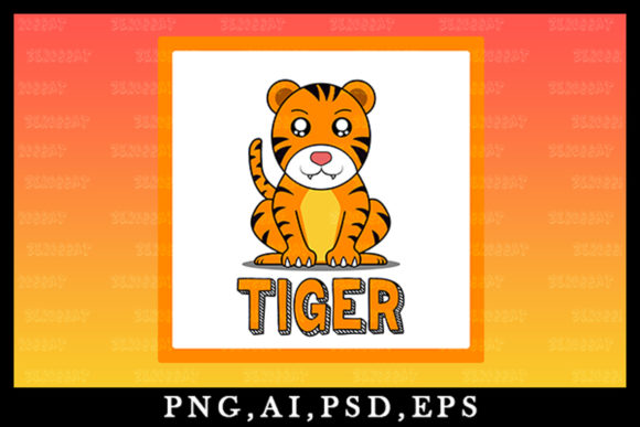 Cute Kawaii Tiger Animal Clipart V26: Your Go-To Kawaii Asset