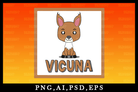 Cute Kawaii Vicuna Animal Clipart V33: Adorable Design Assets