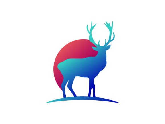 Deer Animal Colored Silhouette Logo: A Design Asset for the Wild at Heart