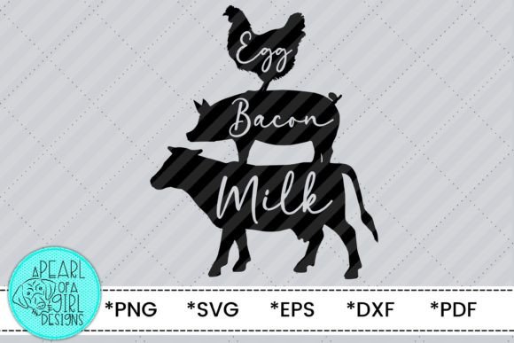 Farm Animal SVG: Egg Bacon Milk Design for Crafters