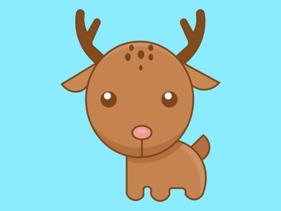 Kawaii Animal Deer Icon: A Charming Design Asset for Every Project