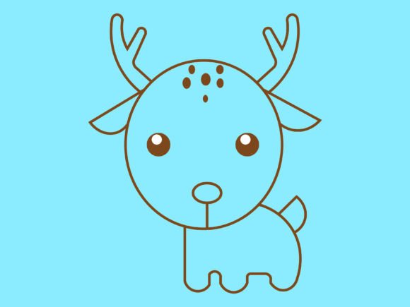 Kawaii Animal Deer Line Background: Beyond the Usual Design Assets