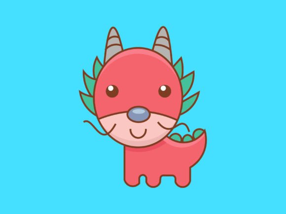 Kawaii Animal Dragon Icon: A Charming Design Asset for Modern Creators