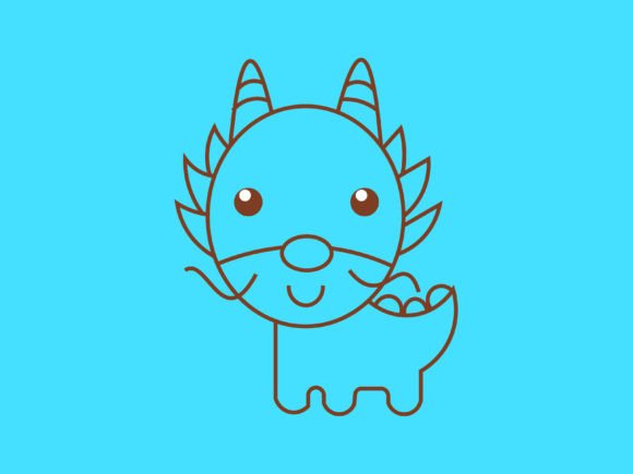 Kawaii Animal Dragon Line Background: Versatile Design Asset