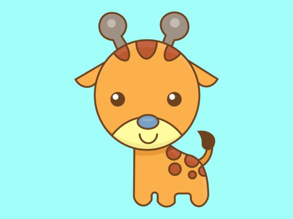 Kawaii Animal Giraffe Line Background: A Versatile Design Asset