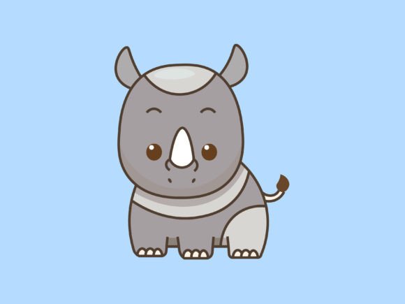 The Kawaii Animal Rhino Icon: A Playful Design Asset for Modern Projects