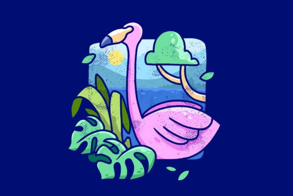 Unleashing Vibrant Energy with Hello Flamingo Wild Animal Illustration